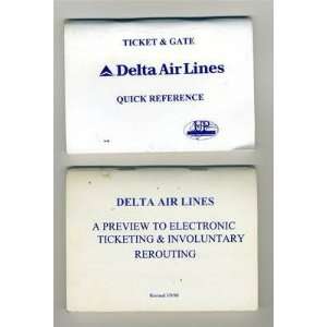Delta Air Lines Ticket & Gate Quick Reference Book & Electronic Ticket 
