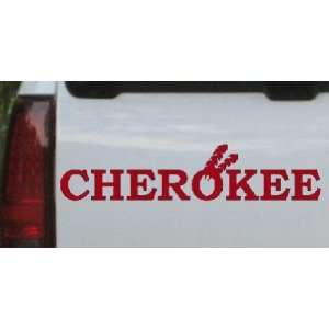 Cherokee Western Car Window Wall Laptop Decal Sticker    Red 34in X 7 