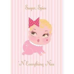  New Baby Baby Girl Greeting Card Sugar Spice Everything 
