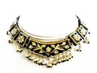 Versatile & Elegant. Handcrafted, Black Lakh Necklace, Mughal Design 