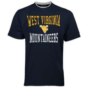 West Virginia Mountaineers Youth Navy Blue Double Layer T shirt (Large 