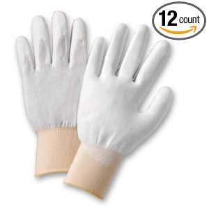 West Chester 713SUC/S Polyurethane Coated Palm Nylon White Gloves 