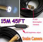 45ft 15M USB Cable Video Snake Pipe Inspection Colour Waterproof LED 