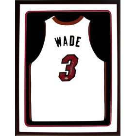  Dwyane Wade Autographed Framed Authentic Heat Jersey 