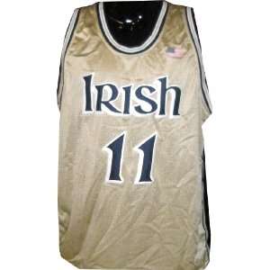 Rick Cornett #11 Notre Dame Mens Basketball Game Used Gold Irish Mesh 