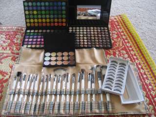LOT Makeup KIT CASE train 120 88 15 10 eyeshadow 20pcs brush lash 