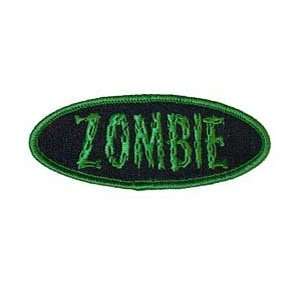 Creepy Zombie Dead Horror Gothic Iron on Patch   Zombie Oval Name Tag 