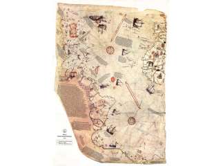 Piri Reis Map, 1st map to show Americas & Antarctica  