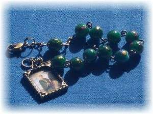 Handmade St Patrick   8mm Glass Irish Rosary Bracelet  