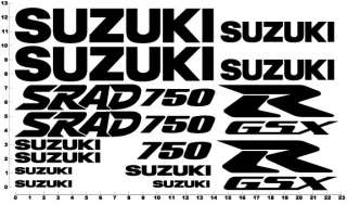 Suzuki 750 GSXR Decals Graphics Stickers SRAD GSX R  
