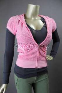 128 New JUICY COUTURE Pink Terry Butterfly Cutting Class Hoodie 