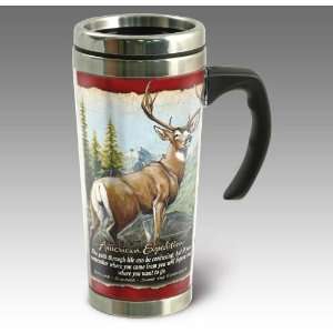 Mule Deer 24 oz. Steel Travel Mug 