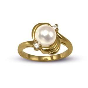  Wave Japanese Akoya Cultured Pearl Ring American Pearl 