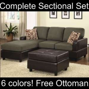 MODERN FURNITURE Small Sectional Sofa Couch Set F7670  