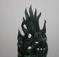 Vintage Hand Carved Wood Asian Dragon Sculpture  