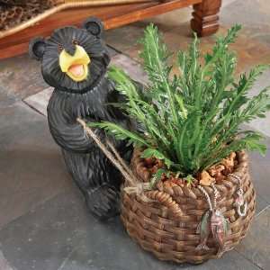  Bear with Creel Planter Patio, Lawn & Garden