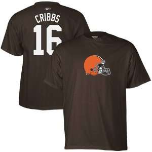 Reebok Cleveland Browns #16 Joshua Cribbs Brown Scrimmage Gear T shirt 