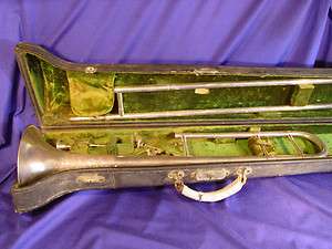   HOLTON REVELATION TROMBONE SILVER W 7 GOLD WASH BELL LOW PITCH  