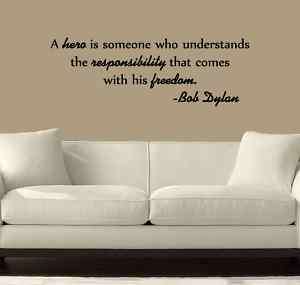 BOB DYLAN QUOTE VINYL WALL DECAL  