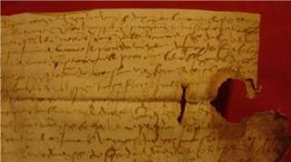 Original 400 + year old FRENCH sheepskin vellum manuscript document 