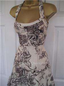  Millen Cream & Black FANTASY GARDEN Dress 8 12 Beautiful Floral Print