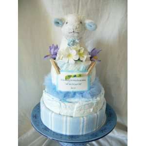  Baby Boy Lamb of God Diaper Cake ~ Baptism Gift 