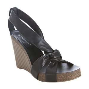   BCBGeneration black leather Teagan knotted wedges 