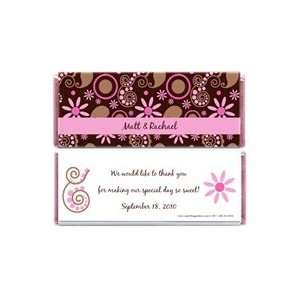   Pink and Brown Whimsical Wedding Candy Bar Wrapper