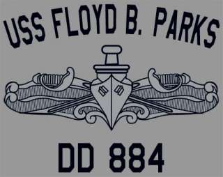 US USN Navy USS Floyd B. Parks DD 884 Destroyer T Shirt  