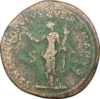 TRAJAN 114AD Rome Dupondius Genuine Authentic Ancient Roman Coin GOOD 
