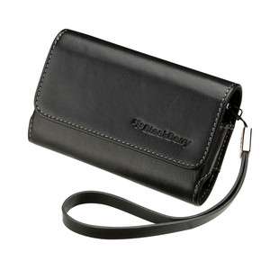   Leather Folio Case Pouch Cover with strap BlackBerry TORCH 9800 9810
