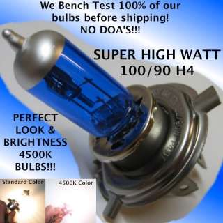 H4 9003 HB2 100/90W Halogen 4500K White Headlight bulb  