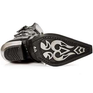 NEWROCK New Rock 7993 Black Leather Cowboy Biker Boots  