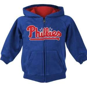   Phillies Royal Blue Youth Fleece Full Zip Hooded Sweatshirt Sports