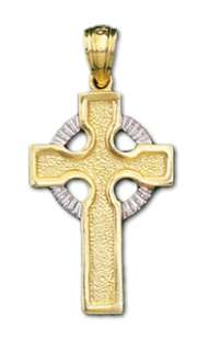 New Silver and Gold Irish Celtic Cross Pendent Necklace  