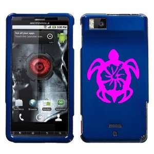  MOTOROLA DROID X PINK TURTLE ON A BLUE HARD CASE COVER 