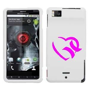  MOTOROLA DROID X PINK HURLEY HEART ON A WHITE HARD CASE 