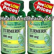 2X TURMERIC Curcuma longa Curcumin 400 mg. 200 Caps  