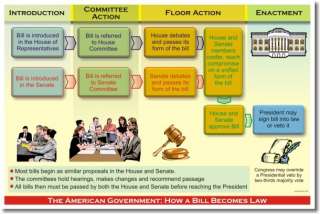 How a Bill Becomes a Law   US Government Civics POSTER  