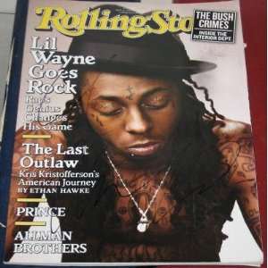  LIL WAYNE Music Rapper Rap Star Signed 2009 Rolling Stone 
