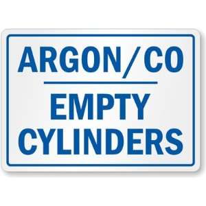  Argon Co, Empty Cylinders Diamond Grade Sign, 18 x 12 