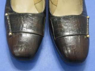 vtg 60s Florsheim MaryJane Chunky Heel Dress Shoes 8  