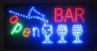 19x10x1 LED OPEN BAR Sign Bars Game Pool Room DECOR  