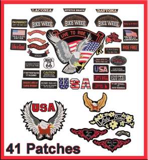   Lot 41 Embroidered Motorcycle Biker Patch NEW 024409395758  