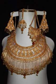 BOLLYWOOD INDIAN PAKISTANI BRIDAL NECKLACE EARRING 5P A18  