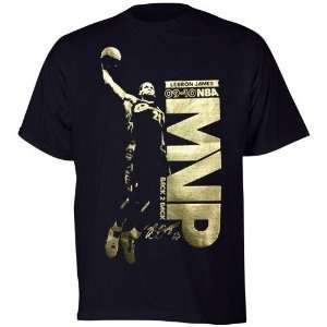   LeBron James Navy Blue Foiled 2009 2010 NBA MVP T shirt Sports
