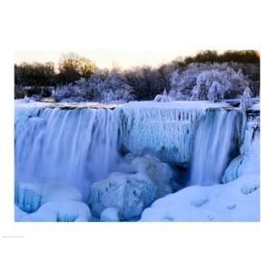  Waterfall frozen in winter, American Falls, Niagara Falls 