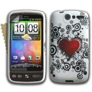   GEL STYLISH HEART PATTERN CASE COVER FOR THE HTC DESI Electronics
