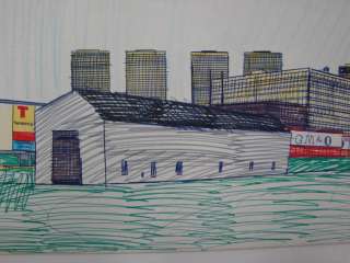 Wesley Willis Drawing Chicago Skyline 1985  Tower  