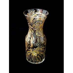  Fireworks Design   Hand Painted   Glass Carafe   .5 Liter 